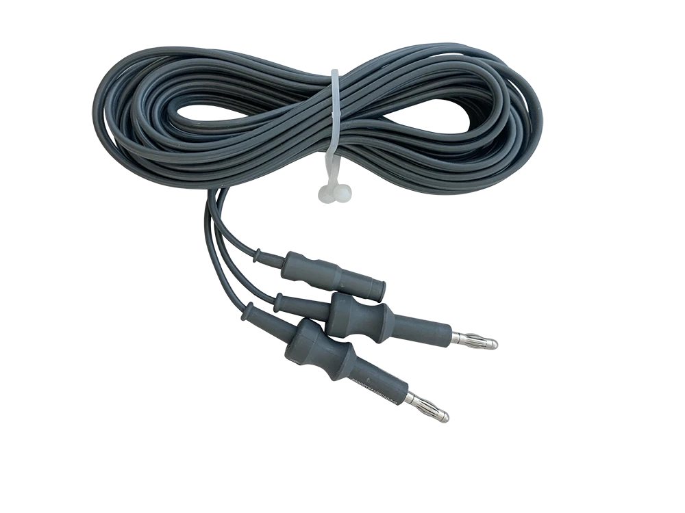 Reusable bipolar forceps cable with heavy-duty 3-pin connector for surgical and electrosurgical units part number 80100085