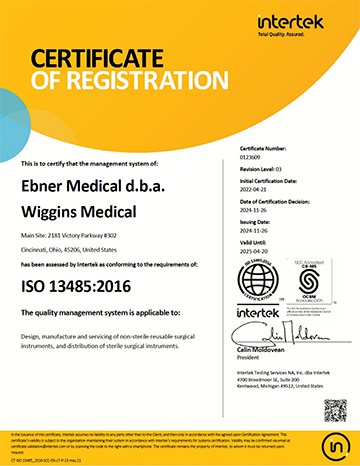 ISO 13485 ACE Medical Company_Wiggins Medical