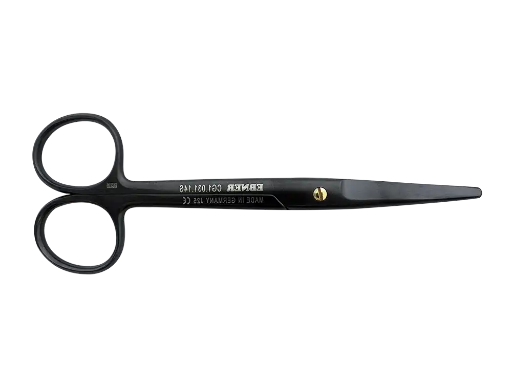 ACE Medical EBNER curved Mayo scissors CG1 031 14S standard view for surgical cutting and tissue dissection in general surgery.
