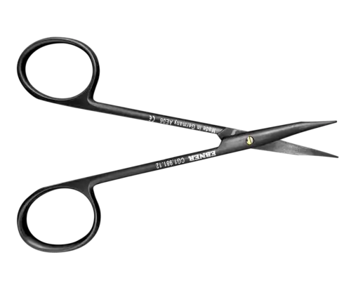 ACE Medical EBNER Tungsten Carbide Stevens tenotomy scissors CG1 981 12 tc-stevens open view for delicate microsurgical dissection.