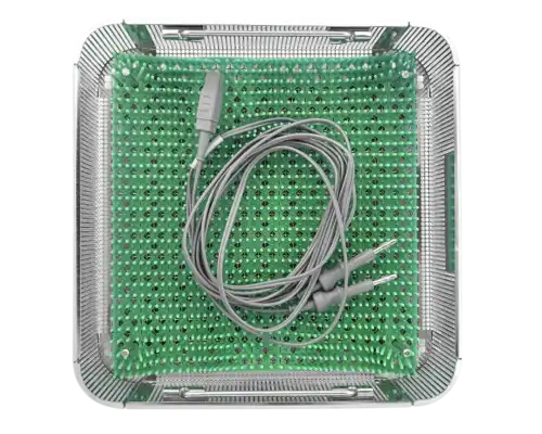 ACE Medical sterile processing tray RBC-Tray standard view for surgical instrument sterilization and protection. Reusable bipolar forceps cable tray