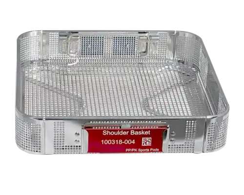 ACE Medical UniClip universal tray identification clip standard view, designed for permanent mounting of ID plates on surgical trays. Permanent Tray ID